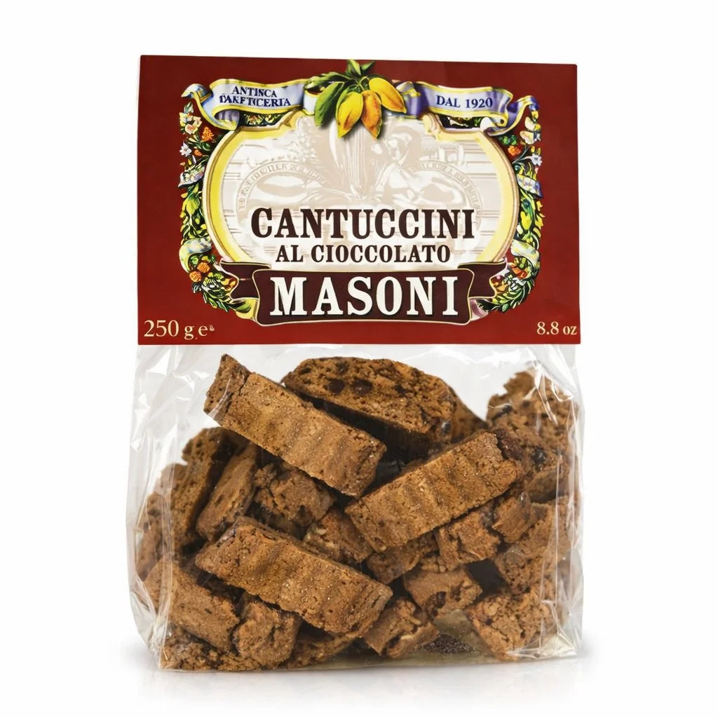 Cantuccini al Cioccolato Fondente Masoni Pietro — biscotti toscani artigianali 250g, Antica Pasticceria dal 1920, Colle di Val d'Elsa Siena — Salumeria Toscana
