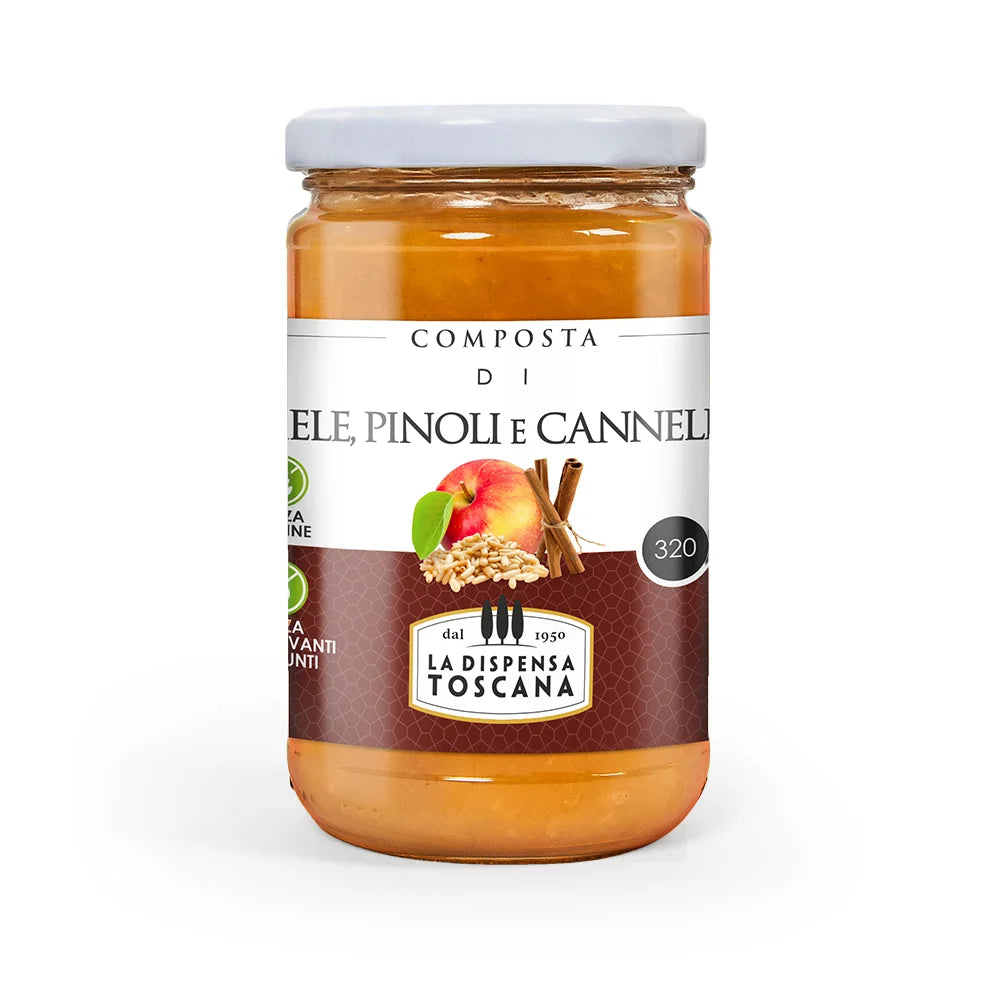 Composta di mele pinoli e cannella artigianale 320g La Dispensa Toscana ideale per colazione e abbinamenti con formaggi