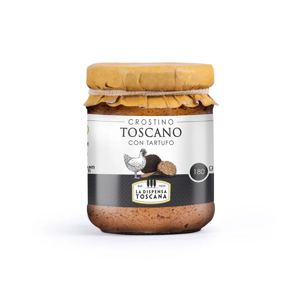 Crostino toscano al tartufo artigianale 180g con fegatini di pollo La Dispensa Toscana paté gourmet per crostini e antipasti
