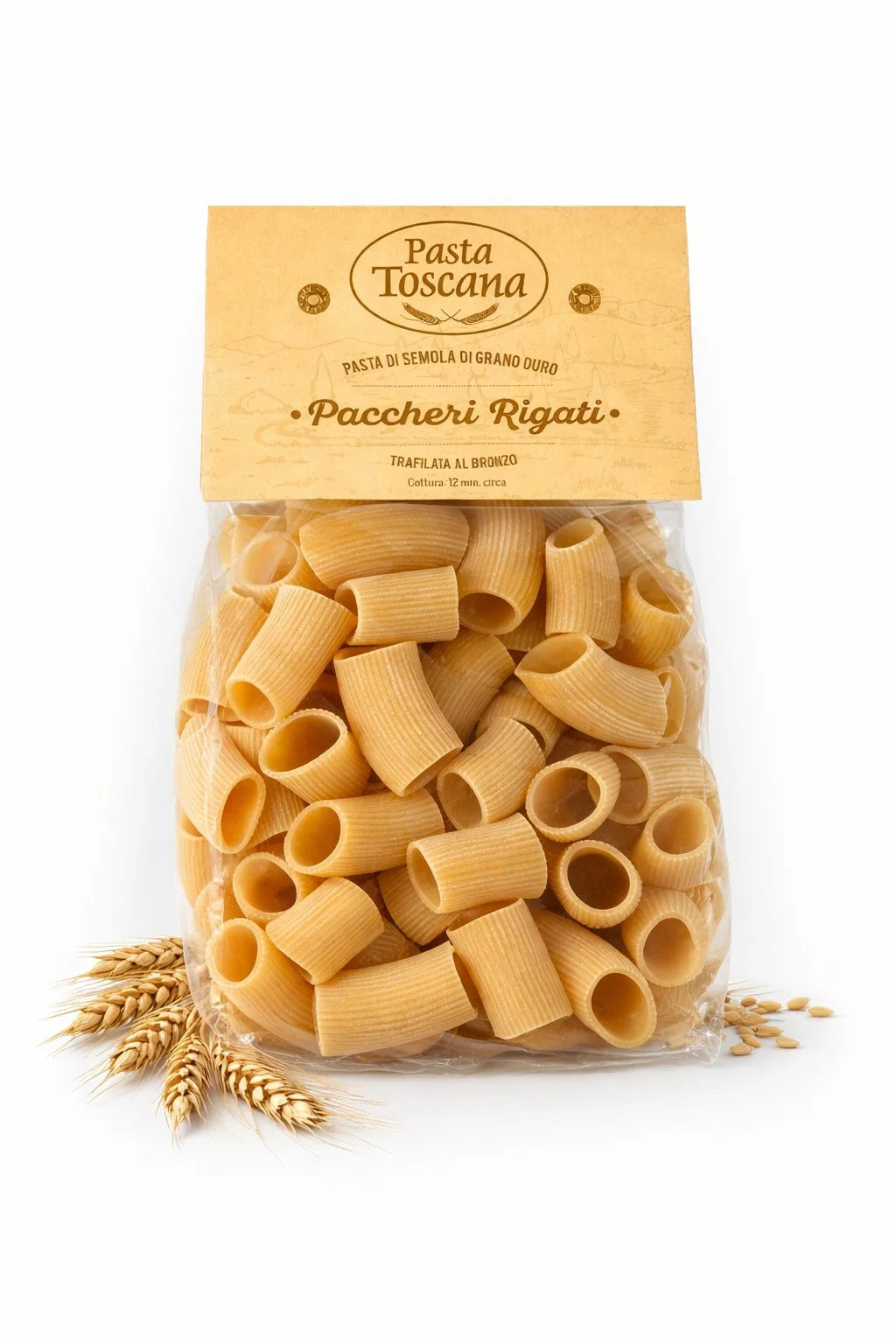 Paccheri rigati artigianali toscani trafilati al bronzo — Pasta Toscana 500g