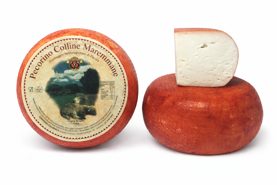 Pecorino Colline Maremmane semistagionato di pecora con forma intera e porzione