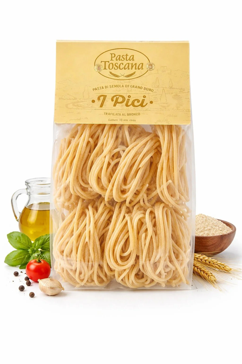 Pici Toscani Artigianali trafilati al bronzo — pasta di semola di grano duro tipica senese — Salumeria Toscana