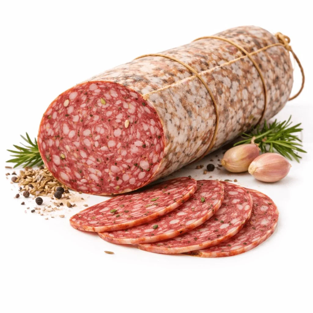 Sbriciolona Toscana Artigianale affettata con semi di finocchio - Salumeria Toscana