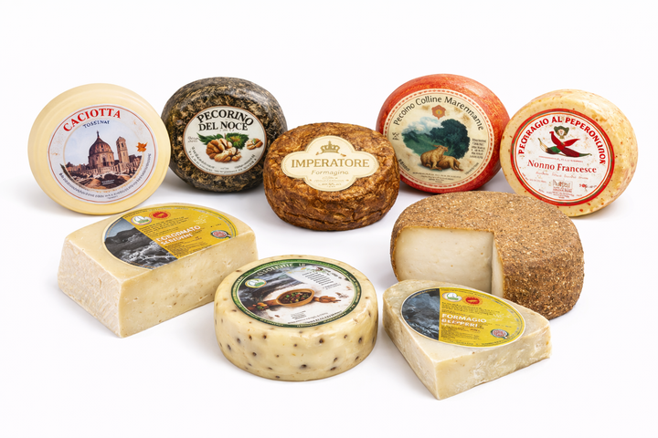 Cesto Regalo Formaggi Toscani Online - 9 Formaggi Artigianali