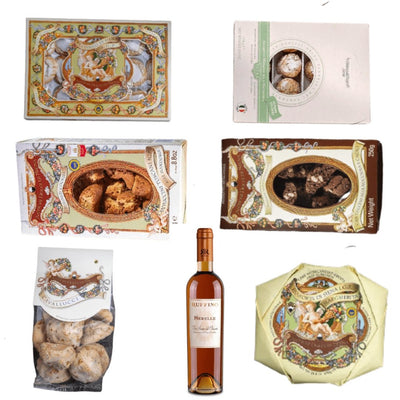 Cesto Regalo Dolci Tipici Toscani - Salumeria Toscana Cesto Regalo Dolci Tipici ToscaniFabbrica del PanforteSalumeria Toscana Cesti regalocesti natalizi, confezione regalo dolci toscani, regali natalizi