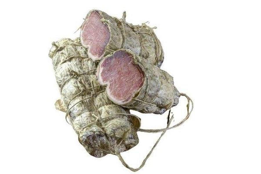 Lonzino di maiale cinta senese dop 800gr - Salumeria Toscana Lonzino di maiale cinta senese dop 800grIl Mattone DueSalumeria Toscana lonzino di cinta senese dopLonzino di maiale cinta senese dop 800gr - Salumeria Toscana - lombo di maiale, lonza cinta senese, lonza stagionata di cinta, lonzino salume, salumi di cinta