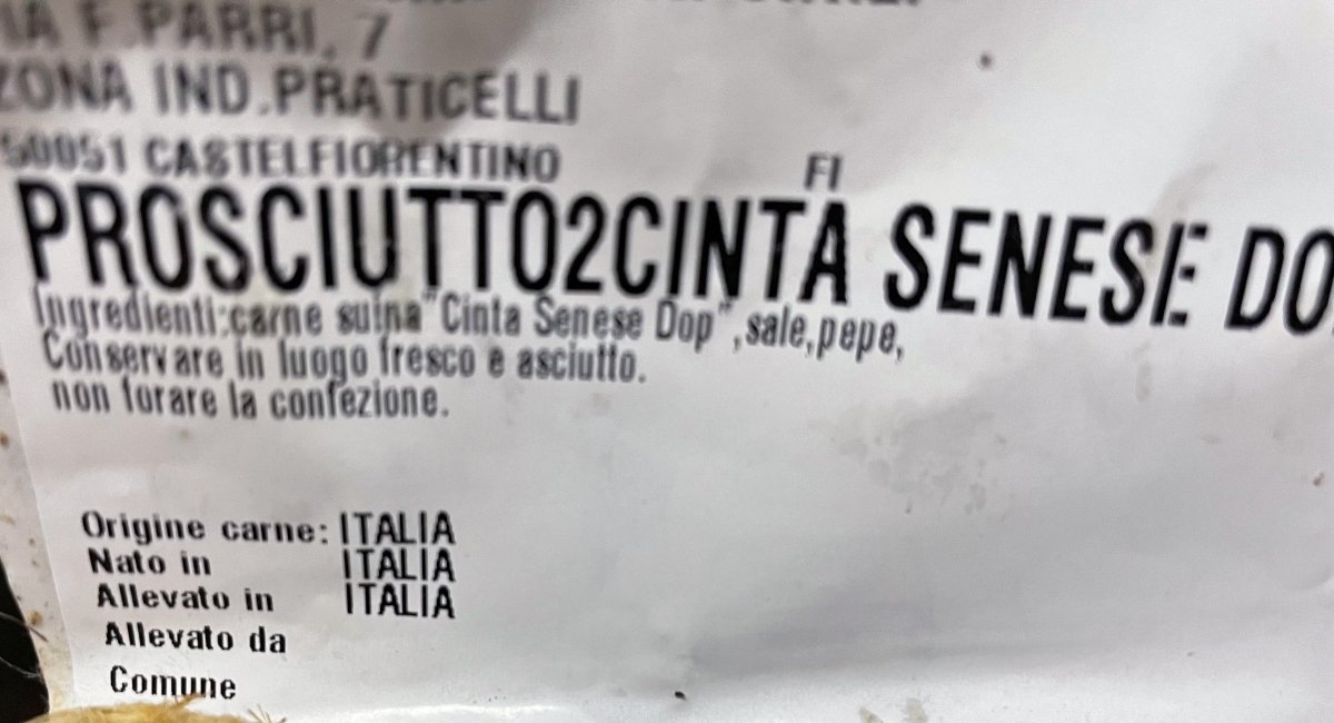 Prosciutto Crudo Cinta Senese 24 Mesi - Salumeria ToscanaProsciutto Crudo Cinta Senese 24 MesiTerre di SienaSalumeria ToscanaProsciutto di Cinta Senese DOPProsciutto Crudo Cinta Senese 24 Mesi